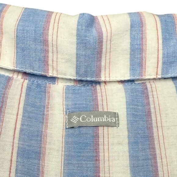 Women's COLUMBIA Lightweight Cotton Button-Down Roll-Tab SHIRT- Size XL - Picture 6 of 10